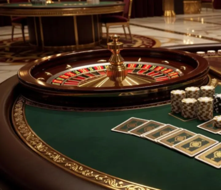 Luksusowe stoły do pokera, ruletki i blackjacka z profesjonalnym oświetleniem